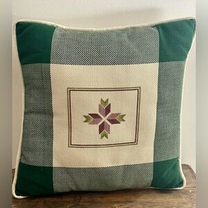 Vintage Handmade Needlepoint Accent Pillow